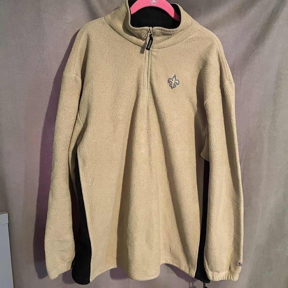 NFL New Orleans Saints Fleece Full Zip Mens Size XL Gold